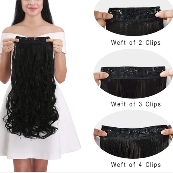 24” CURLY AUBURN COPPER 280 GRAMS 4 PEICE CLIP INS main image 5
